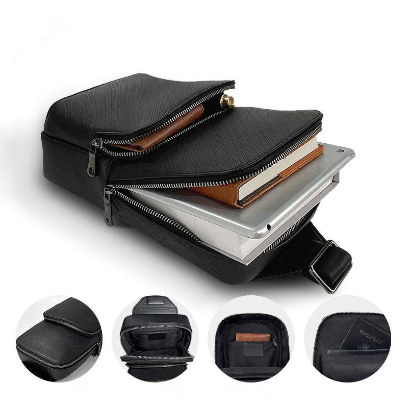 Sling Backpack Shoulder - Fashion Design Czarna męska torba na