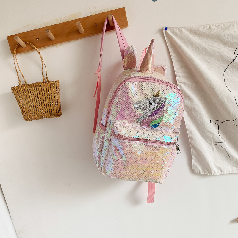 Różowy plecak z cekinami w ksz – School Backpack Teen recenzja i cena