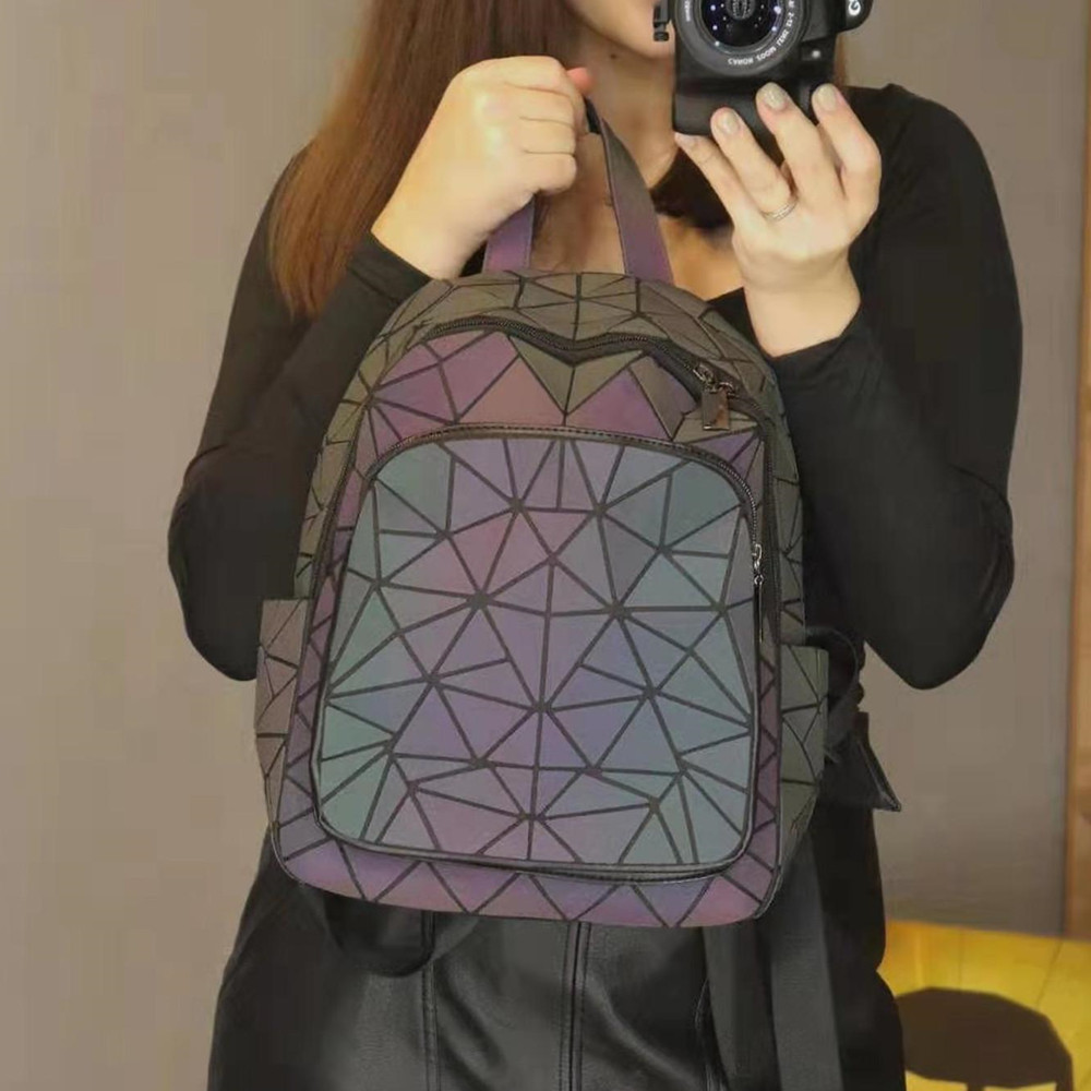 Damski holograficzny geometryc – School Backpack Teen recenzja i cena