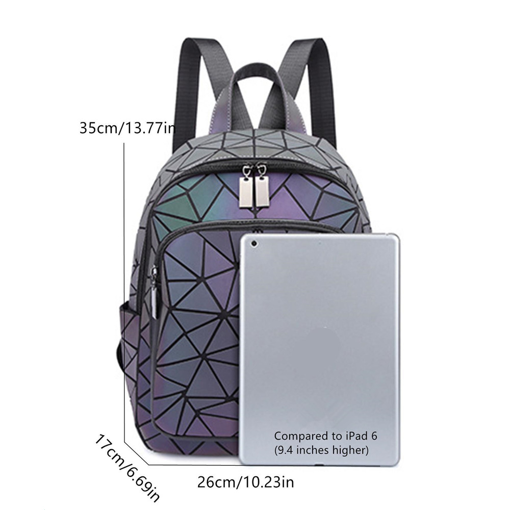 Damski holograficzny geometryc – School Backpack Teen recenzja i cena